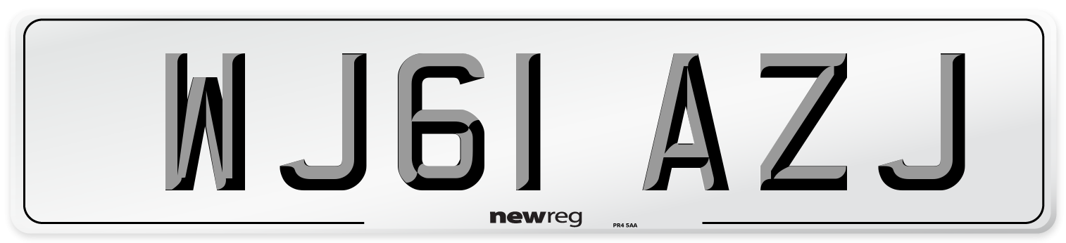 WJ61 AZJ Number Plate from New Reg